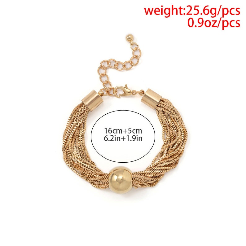 Ball Charm Box Chain Bracelet  Layered Ball Charm  Ball image 9
