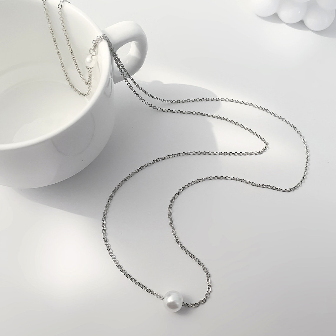 Simple Pearl Back Chain Summer Body Chain Simple Y Necklace image 3
