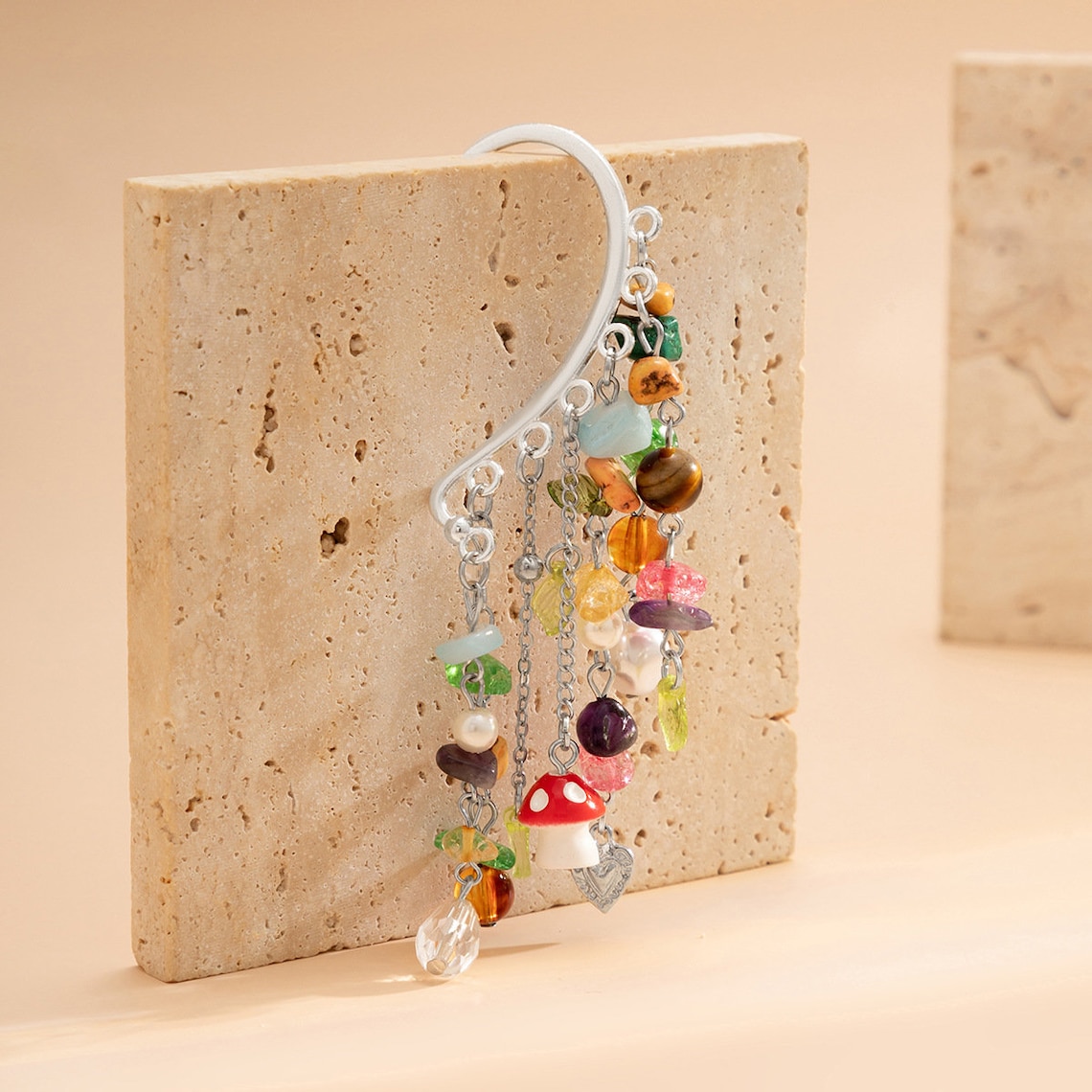 Colorful Drop Earrings  Multi-Color Earrings  Tassel Ear image 8