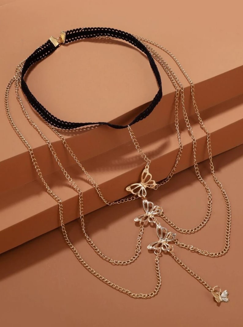 Women Sexy Body Chain Butterfly Leg Chain Gold Women Leg image 3
