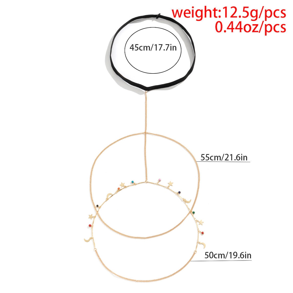 Star and Moon Leg Chain  Star Body Chain  Beach Harness  image 9