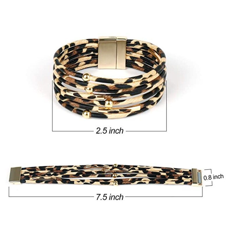 3 Pcs Bracelet & Pair Of Earrings Leopard Set  3 Piece image 10