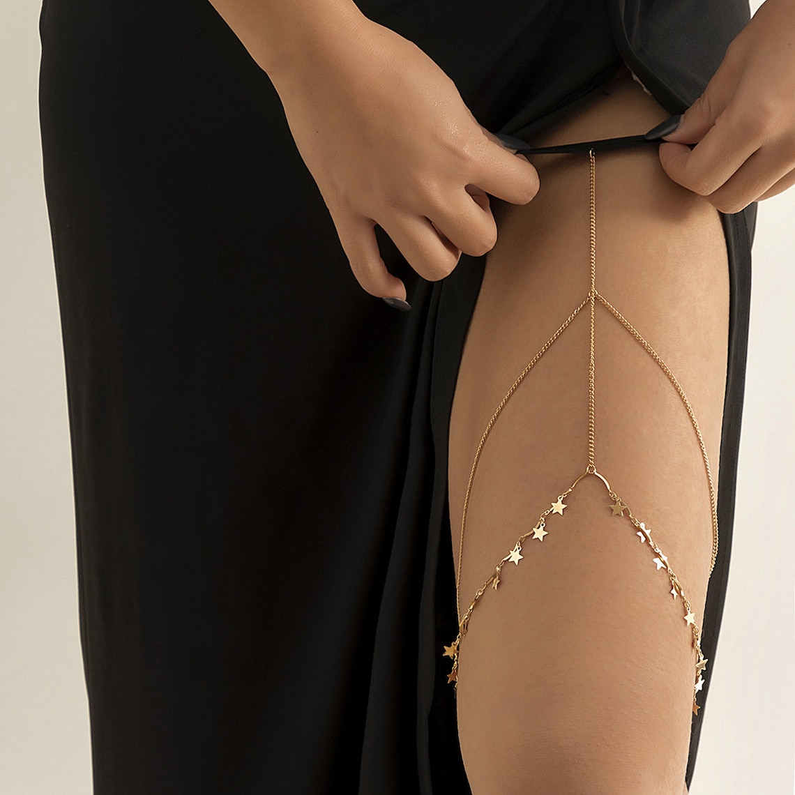 Star Leg Chain  Star Body Chain  Beach Harness  Layered Leg image 2