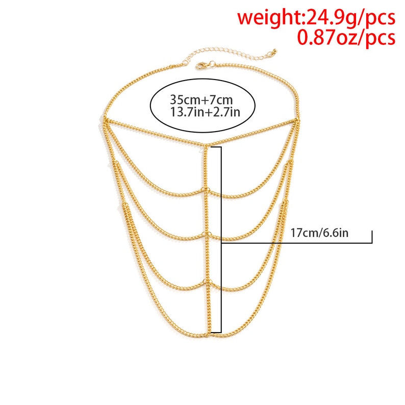 Stylish Multilayered Shoulder Chain  One Part Shoulder image 8