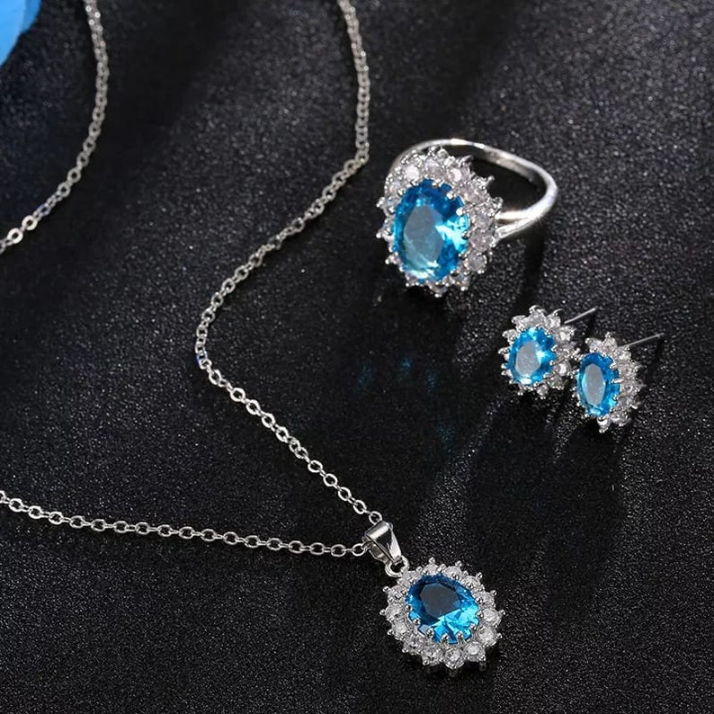 3 Pcs Leather Cuff Bracelet Earring Necklace Jewelry Set  image 3