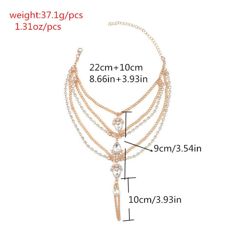 3 Layered Beach wedding barefoot sandals  Bridal foot jewelry image 9