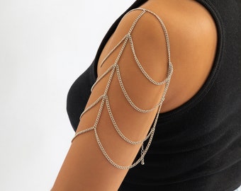 Stylish Multilayered Shoulder Chain | One Part Shoulder Bracelet | Minimalist Shoulder Chain Cuff | Upper Arm Shoulder Bracelet