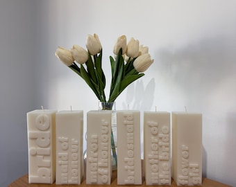 Bridal Party Candles I Bride I Bridesmaid I Maid Of Honour I Mother Of Bride I Flower Girl I Wedding Party Proposal Gift I Wedding Day Gift