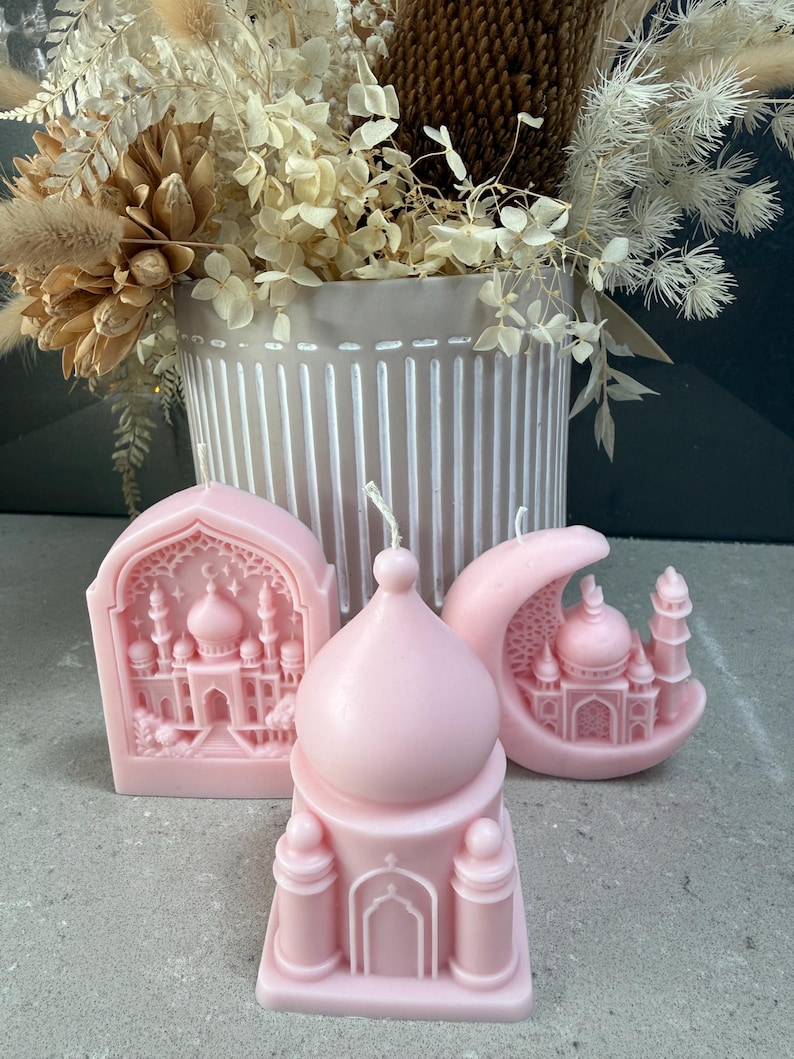 Ramadan Candles I Crescent Moon and Mosque Candle Decor I Eid Home Decoration I Ramadan Gift I Ramadan Candle 画像 14