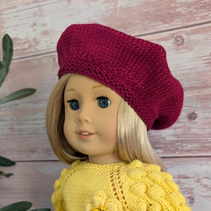 American Girl Doll Hat,  18 inch doll clothes, Summer Beret,  American Girl Summer Hat