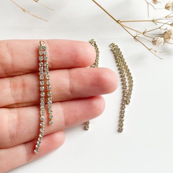 Rhinestone Tassel Tassel for Earrings Brass Tassels Earring