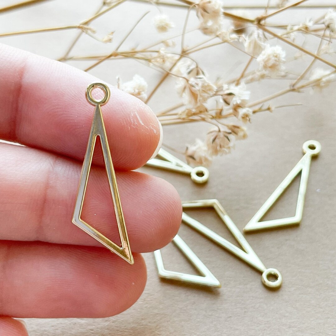 Cutout Triangle Charms, Triangle Earring Charms, Alloy Charms for