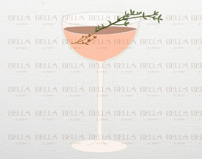 Cocktail Hour Clipart Bundle, Happy Hour Shower Illustrations, Wine Champagne Rosé and Cocktail