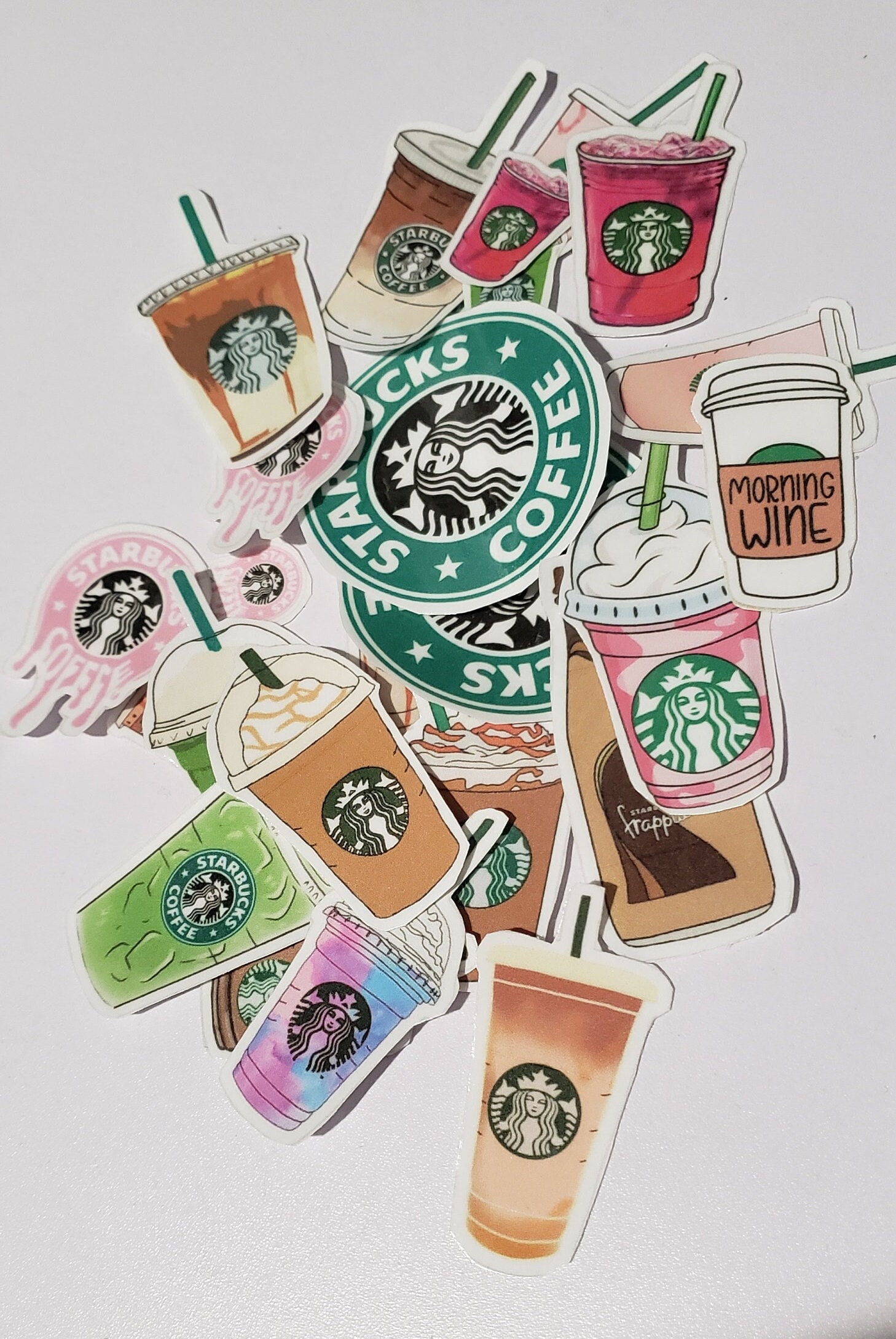 Morning Wine Starbucks Coffee Sticker // Laptop Sticker Vinyl