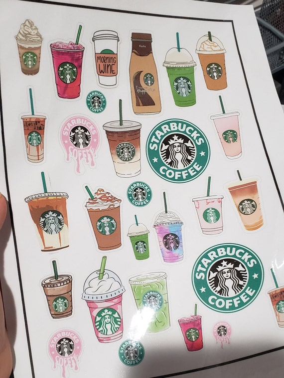 Starbucks cups stickers - Free planner printable - Lovely Planner