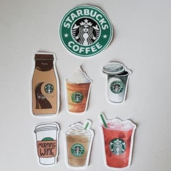 12 Starbucks Sticker Cold and Hot Cup Sticker Waterproof 