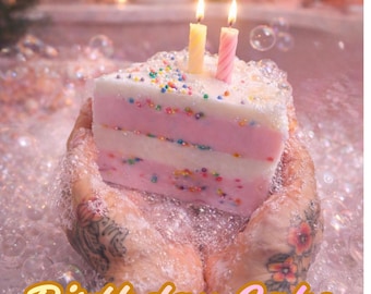 Birthday Cake Goat Milk Soap Slice, Dessert Spa Gift