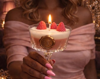 French Martini Candle – Hyper Realistic Cocktail, Speakeasy Decor