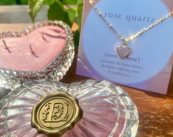 Jewelry Surprise Soy Candle, Vintage Heart Box, Crystal Necklace