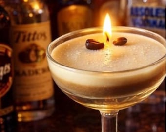 Espresso Martini Candle – Realistic Cocktail Candle in Vintage Coupe Glass | Coffee Lover Gift | Espresso Martini Decor | Reusable Cocktail