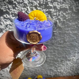 Blackberry Spritzer-cocktailkaars, mocktailkaars, happy hour-kaars, sojakaars, cadeaus voor haar, herbruikbaar, duurzaam, housewarmingidee