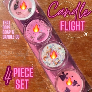 Candle Flight Pack | Set of 4 Scented Candles | Best-Selling Candle Sampler | Mini Candle Gift Set | Soy Wax Candles | Home Fragrance | Cozy