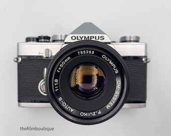 ★ OLYMPUS M-1 (革ケース付) + ★M-SYSTEM 50mm Olympus OM1 MD 35mm Film Camera With Zuiko 50mm F/1.8 Prime