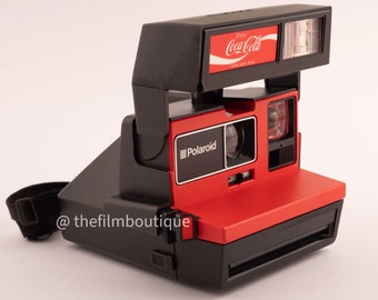 Polaroid 600 Coca-Cola Sofortbildkamera (extrem seltenes Sammlerstück) Inklusive einer Packung gratis Polaroid-Film