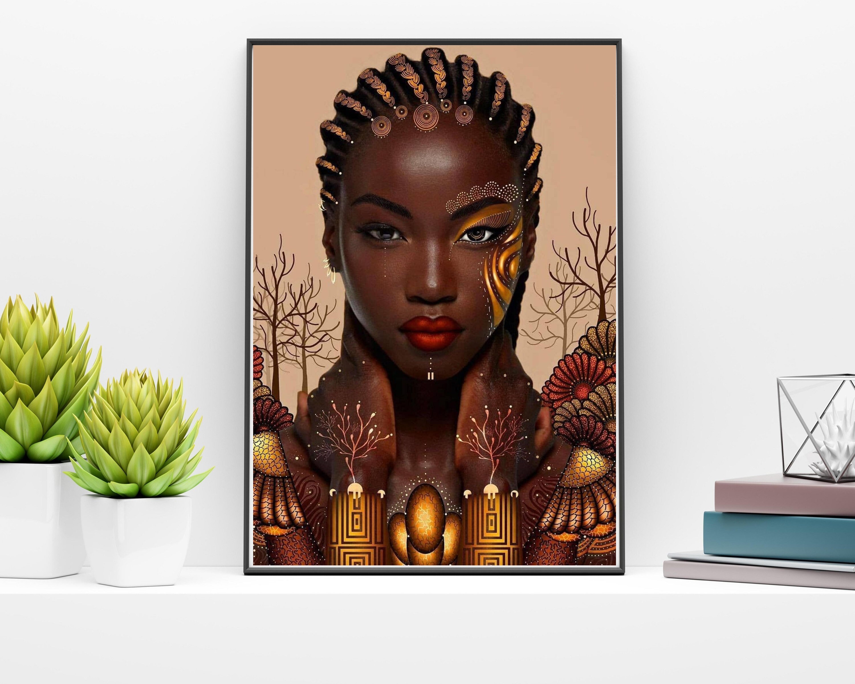 Black Woman Art Black Woman Wall Art Black Woman Print Etsy