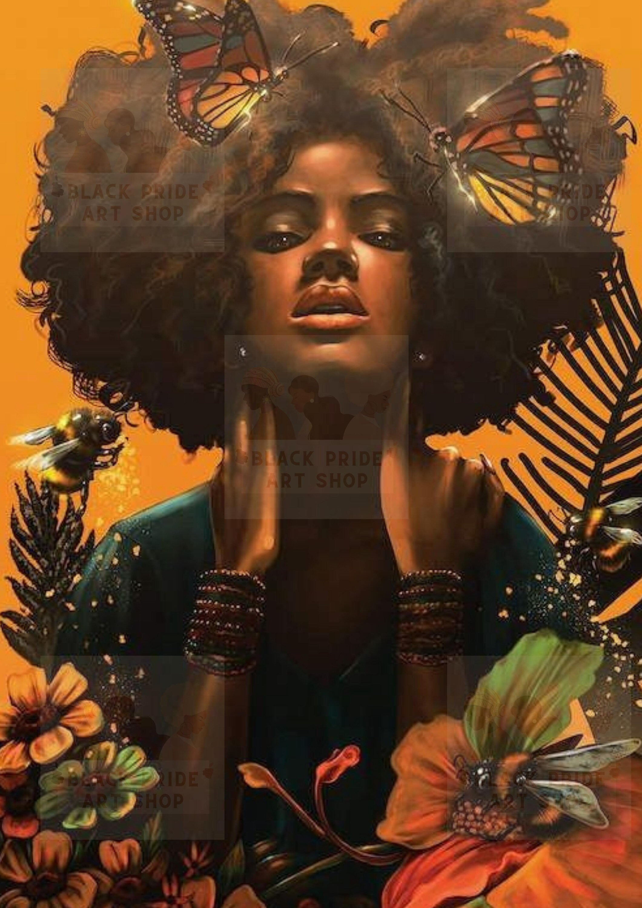 Black Woman Art Black Woman Wall Art Black Woman Print Etsy