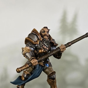 Paladin fighter halberd great sword on 25mm base painted miniature dungeons & dragons pathfinder fantasy tabletop RPG gaming 3D printed