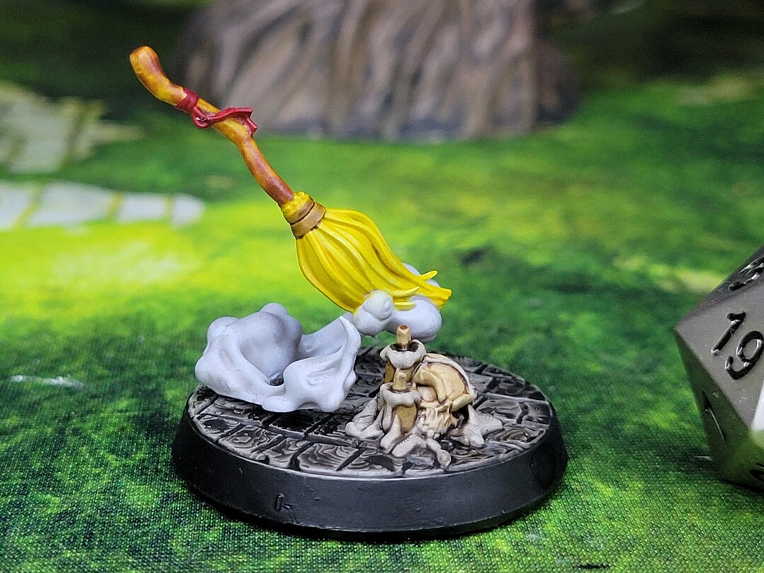 Painted Miniature Animated Broom Magice Item Dnd Fantasy Etsy