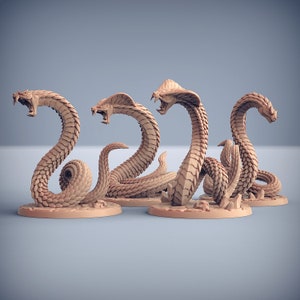 Giant Snakes Serpents on 50mm bases from the Maneater Nagarots Set 3D Resin Printed Models by Artisan Guild D&D Tabletop Gaming