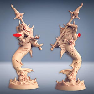 Triton Merfolk Telaxia Death Tide Jurakin Pinup Sea Creatures Kuo Toas 3D Resin Models by Artisan Guild D&D Tabletop Gaming