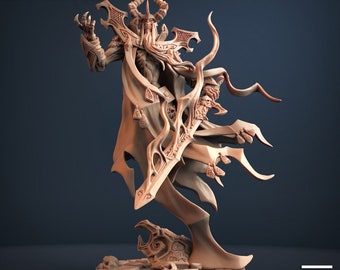 Lich King 50mm base Darkness of the Lich Lord set w/ choice of modular weapons 3D Resin Models by Artisan Guild DnD Tabletop Gaming