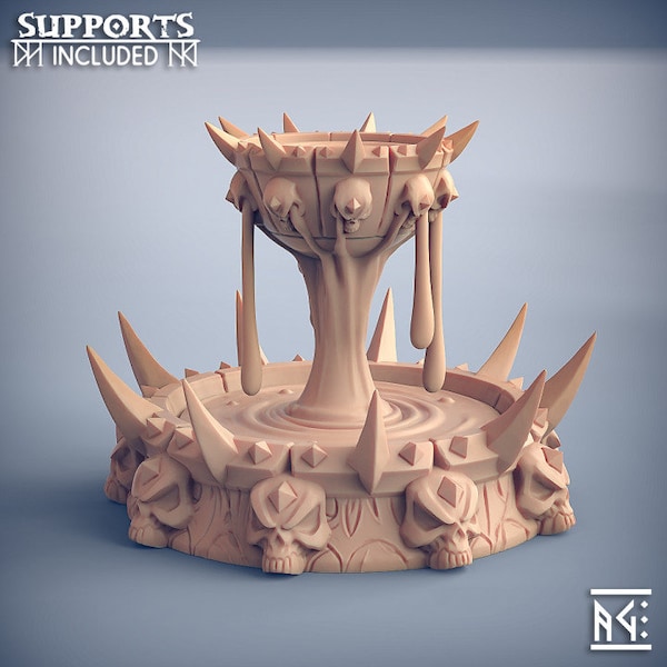 Scatter Terrain Soulless Chalice Fountain Alter Painted Miniature Dungeons & Dragons Pathfinder Fantasy Tabletop RPG Gaming 3D Resin Model