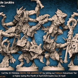 Triton Death Tide Jurakin Sea Creatures Kuo Toas w/ choice of modular weapons 3D Resin Printed Models by Artisan Guild D&D Tabletop Gaming