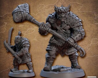 Orc Nomad Orr’ug Warrior with choice of modular weapons 3D Resin Printed Models by Artisan Guild DnD Tabletop Gaming Miniatures