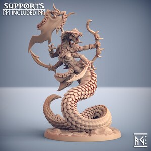Yuan Ti Sethris Bloodhiss Maneater Nagarots Naga w/ choice of modular weapons 3D Resin Printed Models by Artisan Guild D&D Tabletop Gaming