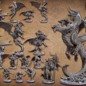 Dragonborn Draconian Scourge Full Set (29 miniatures includes variants). 3D Resin Printed Models by Artisan Guild DnD Tabletop Gaming