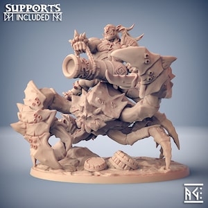 Ogre Marauder Pirate Giant Crab mount w/ choice of modular weapons 3D Resin Printed Models by Artisan Guild D&D Tabletop Gaming