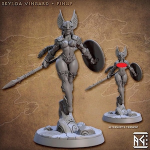 Skylda Female Valkyrie Viking Pinup from the Skutagaard Northmen Saga II set w/ choice of modular weapons 3D Models by Artisan Guild DnD