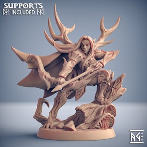 Female elf archer Feralia Sylvan Knights Woodland Elves w/ choice of modular weapons 3D Resin Models by Artisan Guild D&D Tabletop Gaming