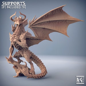 Kromatur The Elder Dragon with 100mm Base 3D Resin Printed Models by Artisan Guild DnD Tabletop Gaming Miniatures