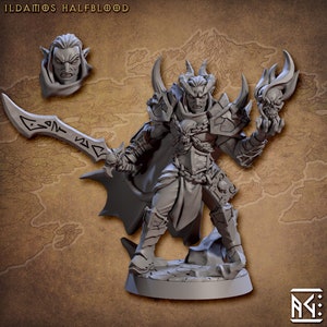 Abyss Demon Tiefling Elf w/ choice of modular weapons 3D Resin Printed Models by Artisan Guild D&D Tabletop Gaming