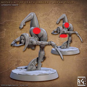 Drow Elf Pinup Blacktongue Assassins elf fighters 3D resin printed models by Artisan Guild D&D tabletop gaming