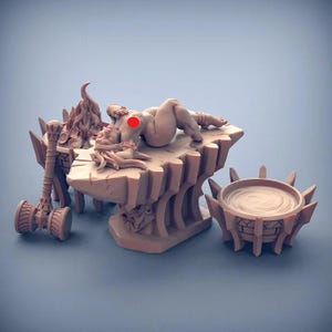 Female Dwarf anvil alter  Oracle Pin Up Dumlock Flameseekers Barbarians 3d printed models designed by Artisan Guild D&D Tabletop Gaming