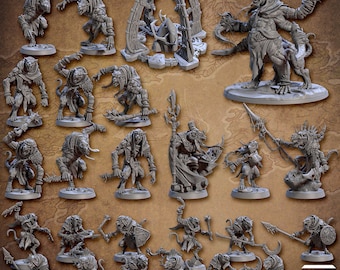 Ratfolk Sandfang Ratkins Full Set 3D Resin Printed Models by Artisan Guild DnD Tabletop Gaming Miniatures