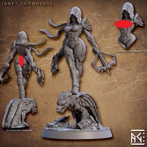 Female Rogue Janet Demonbane 3D Resin Printed Models by Artisan Guild DnD Tabletop Gaming Miniatures