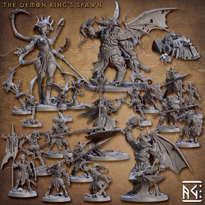 The Demon King&#39;s Spawn Full Set 3D Resin Printed Models by Artisan Guild DnD Tabletop Gaming Miniatures